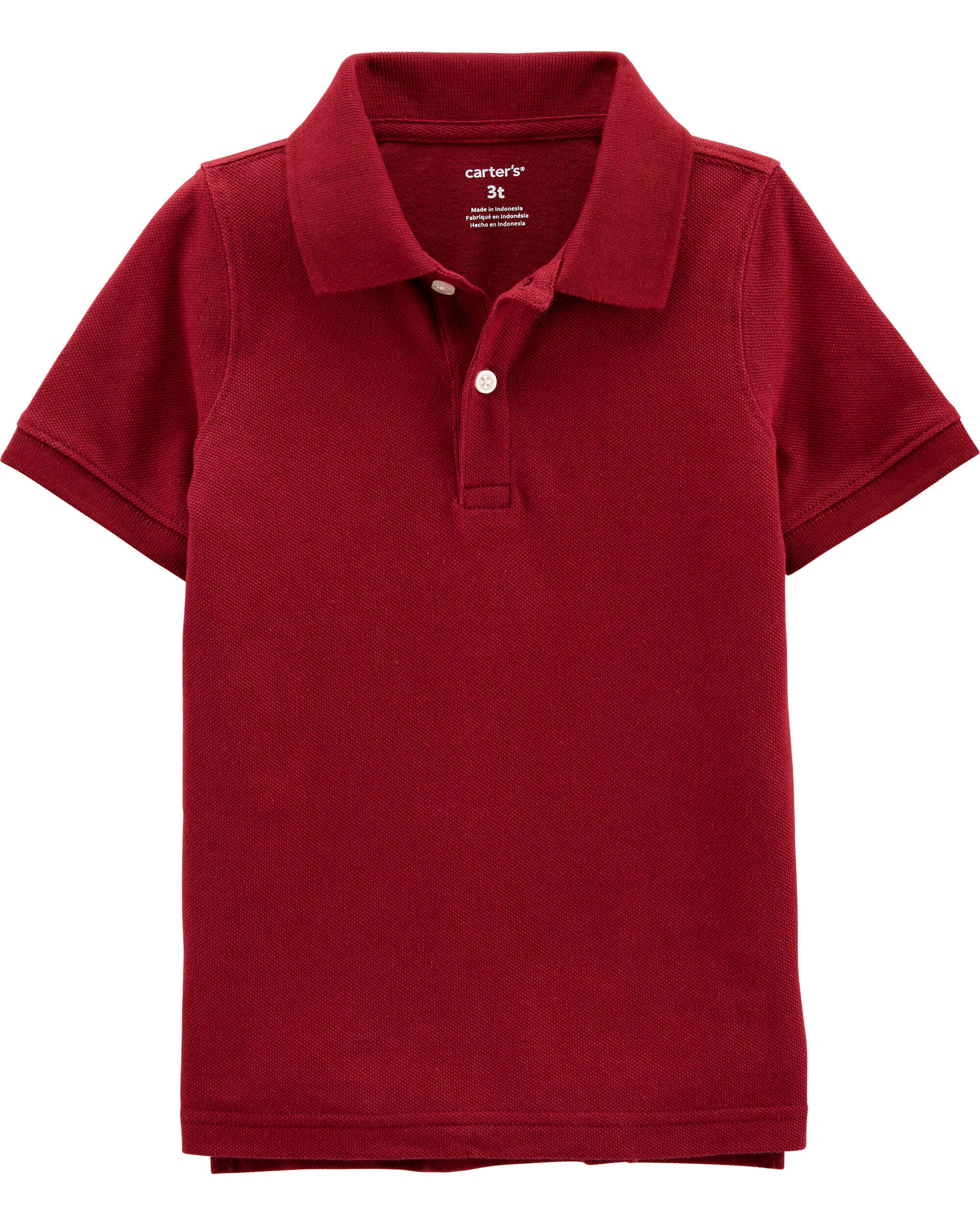 Toddler Burgundy Pique Polo Shirt Carter s Carter s