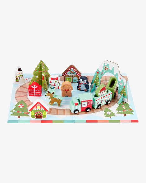  Product image 1 of Toddler Holiday Wooden Train Set