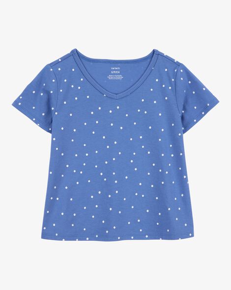 Product image 1 of Kid Polka Dot Short-Sleeve Fashion Top - Blue