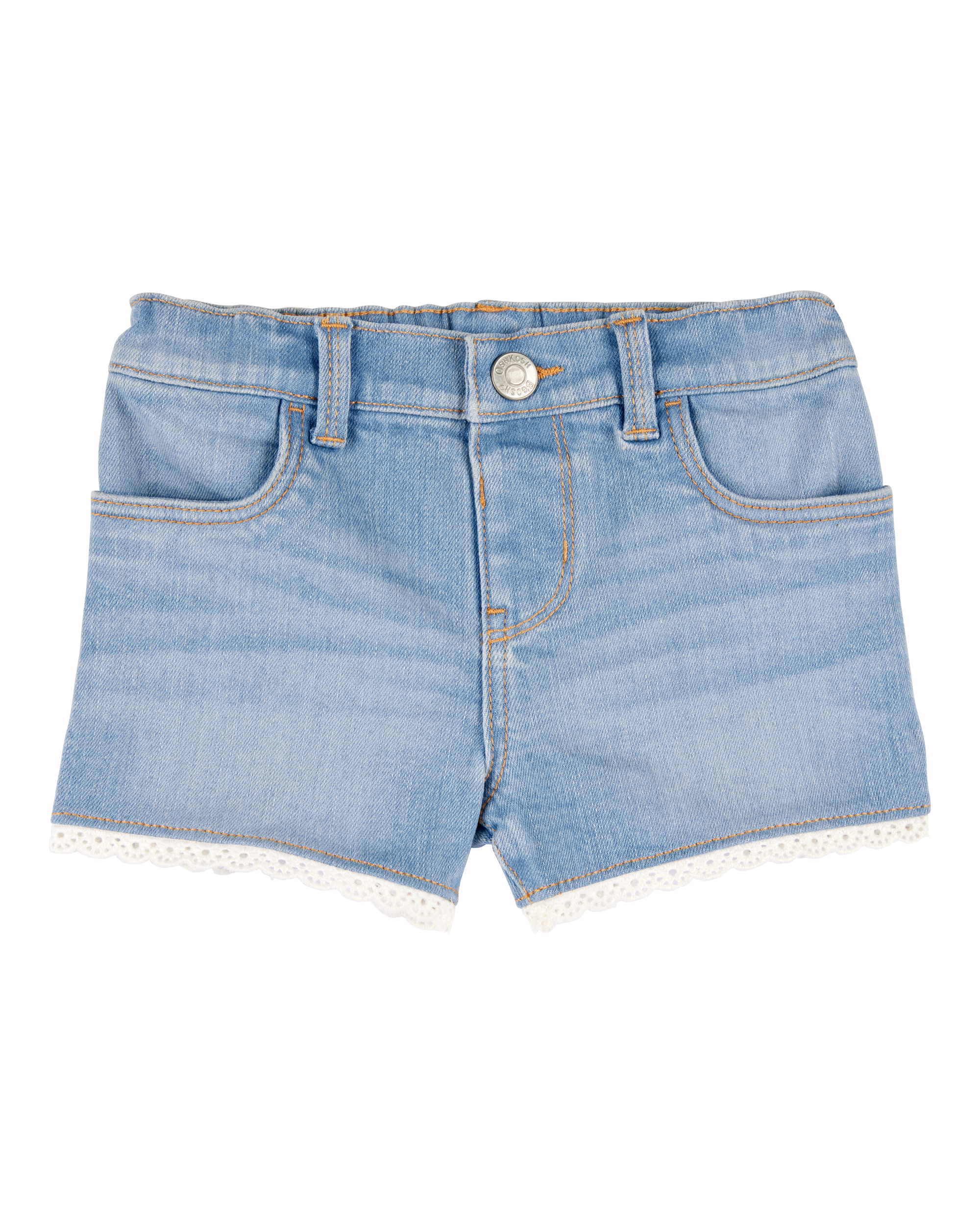 Baby Lace Hem Iconic Denim Short - Daytona Wash