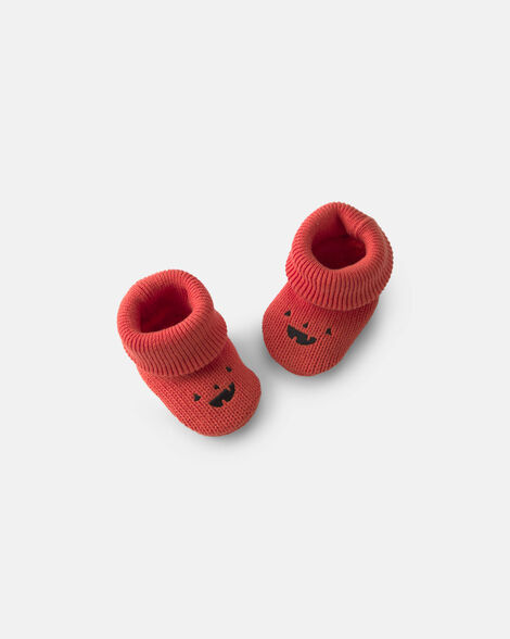baby halloween pumpkin booties - orange