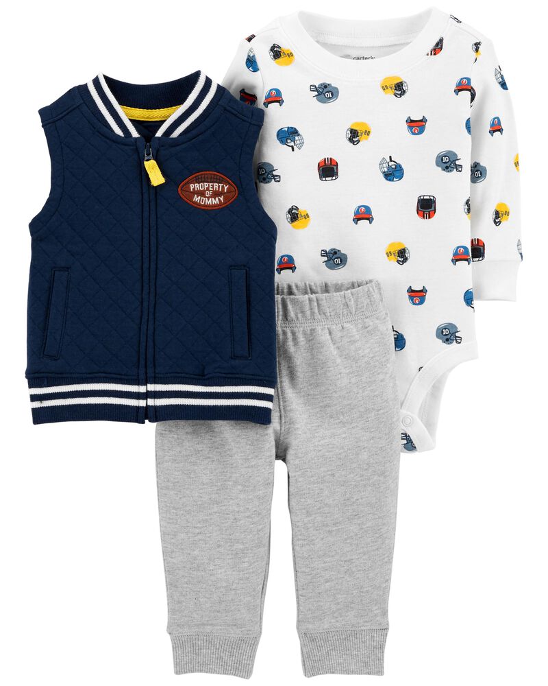3 Piece Football Little Vest Set Carters Com