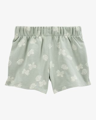 Product image 2 of Kid Butterfly Print Pull-On French Terry Shorts - Green