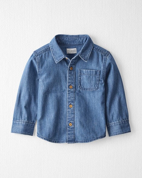  Product image 1 of Toddler Organic Cotton Chambray Button-Front Shirt