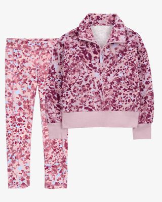 Product image 1 of Kid 2-Piece Floral Fleece Pullover & Leggings Set