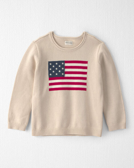 Kid Organic Cotton American Flag Knit Sweater