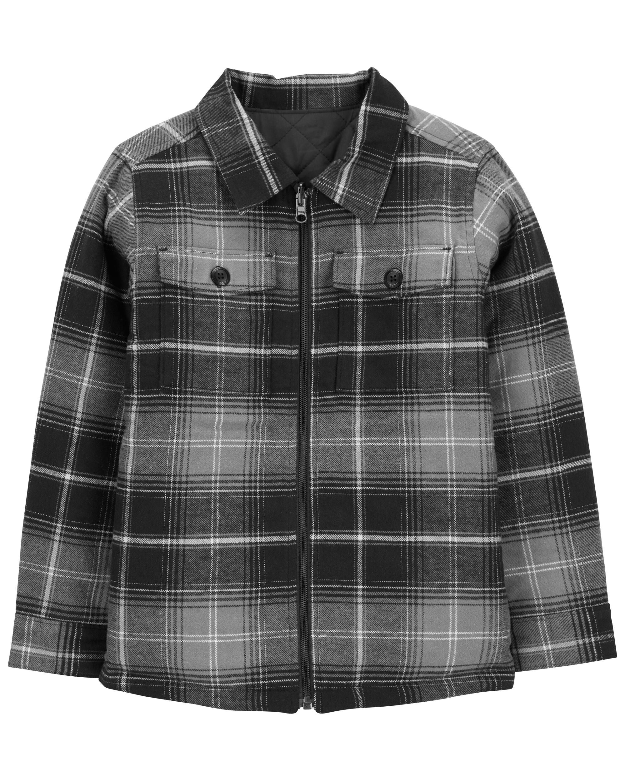 Kid Reversible Flannel Jacket - Black - OshKosh | Carter's