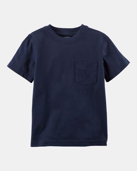 baby solid short-sleeve pocket tee - navy