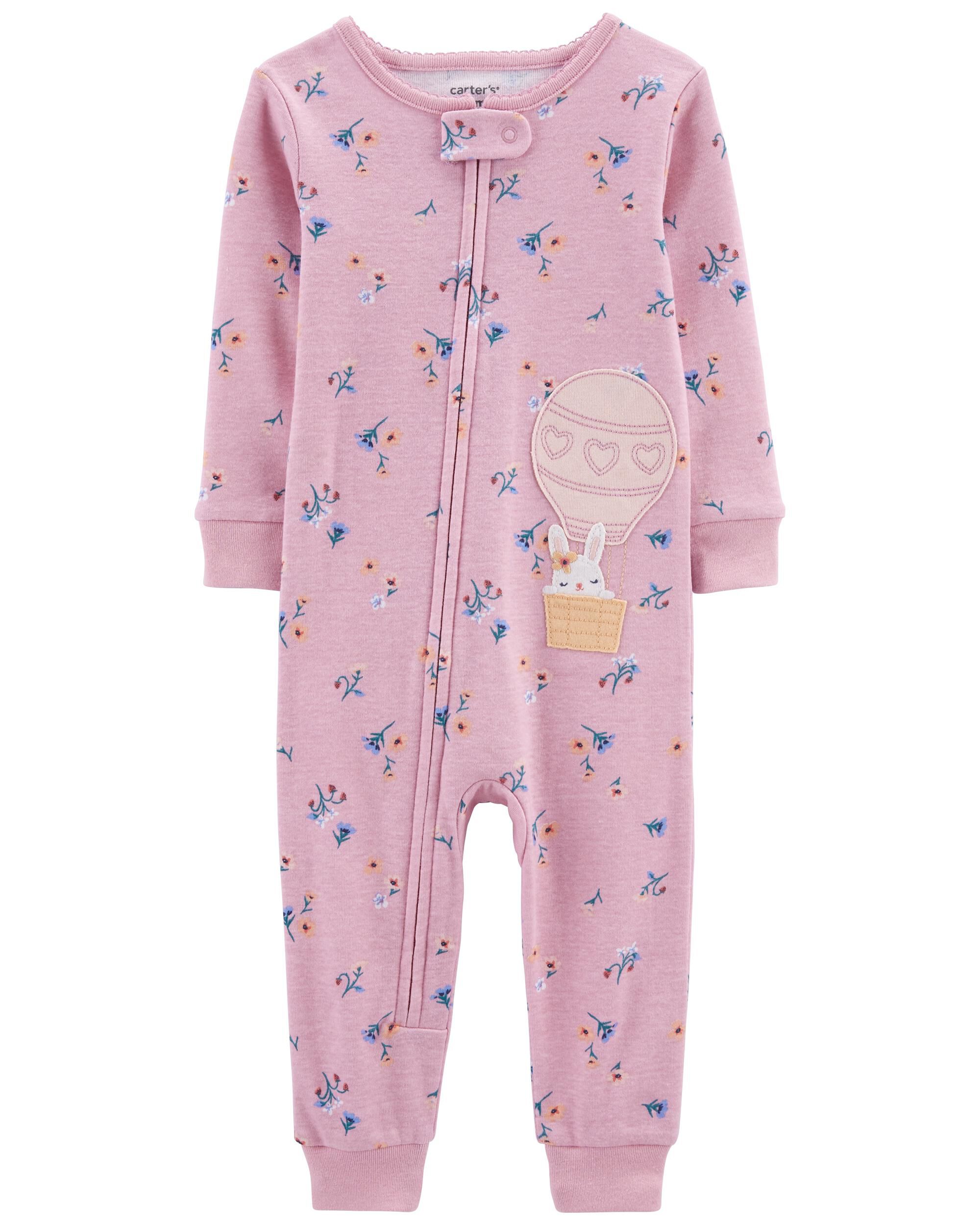 New Carters Girls One Piece Footed Pajamas Set of 2 Flowers-Polka Dot 6 Month 