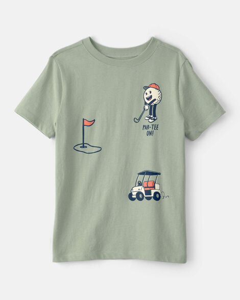 boys golf graphic tee - green