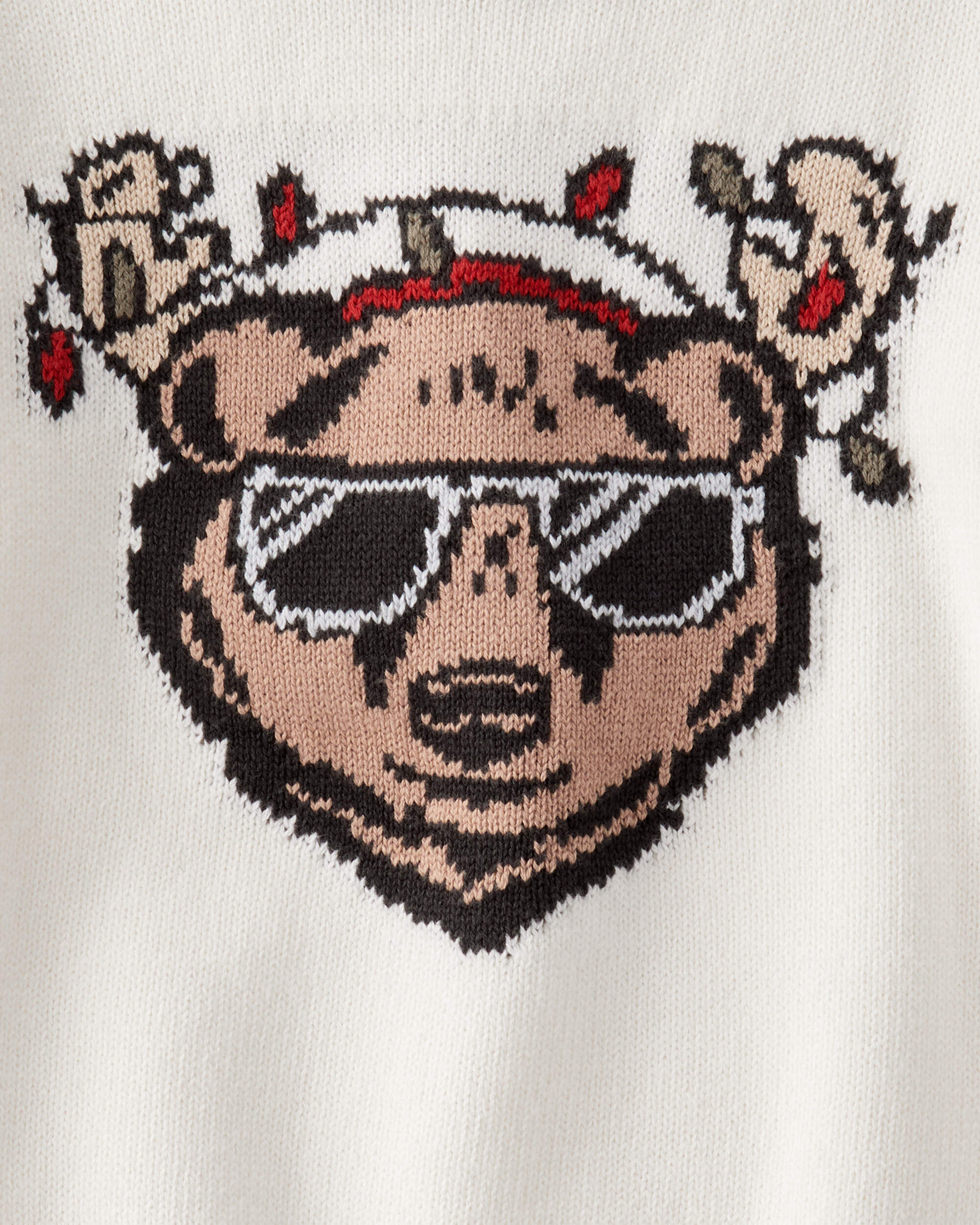 Toddler Boy Christmas Bear Long-Sleeve Pullover Sweatshirt - White
