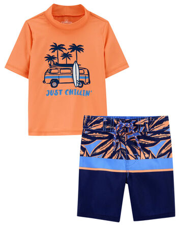 Trunk and Hat Set Simple Joys by Carters Boys Baby 3-Piece Rashguard