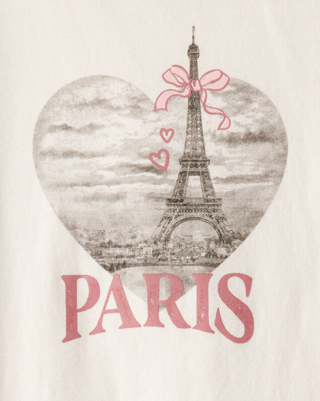 Product image 2 of Girls Paris Long-Sleeve Graphic Tee - Ivory