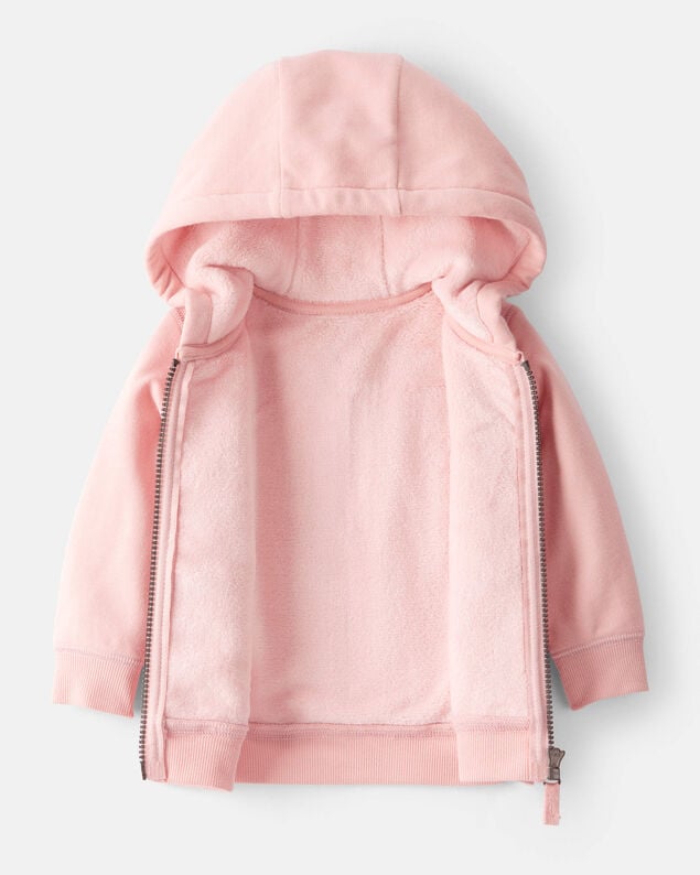Product image 2 of Baby Girl DayDream Fleece Long-Sleeve Hooded Zip-Up Jacket - Pink