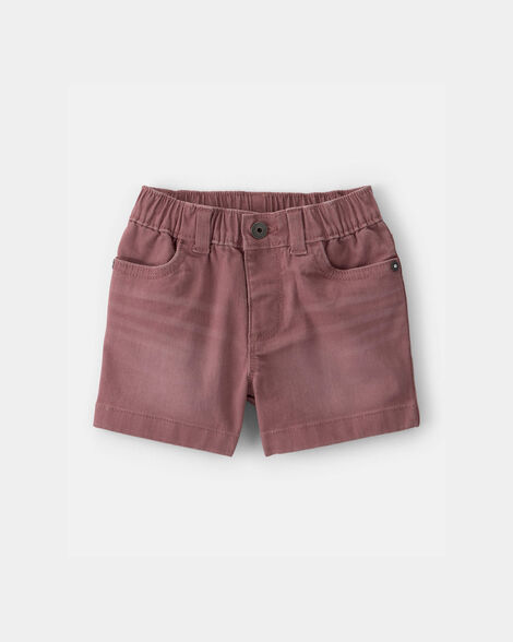 Baby Boy Twill Pull-On Shorts - Brown