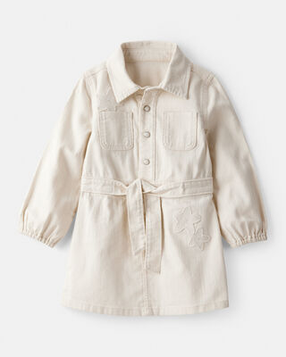 Product image 1 of Toddler Girl Embroidered Cotton Long-Sleeve Dress - White