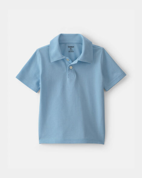 Toddler Boy Uniform Piqué Polo Shirt - Light Blue