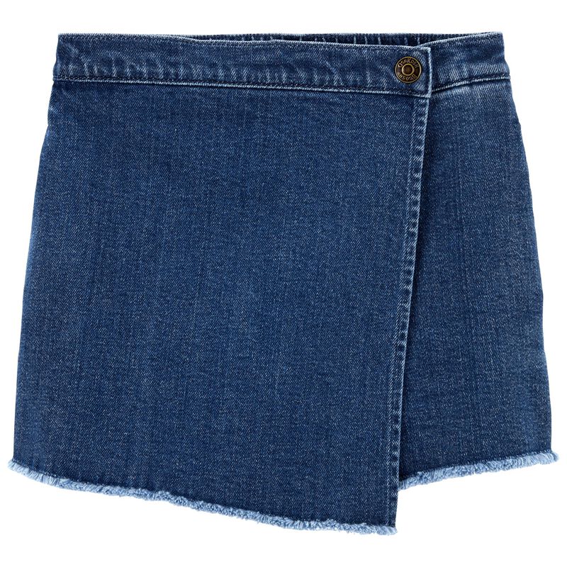 Kid 70s Blue Wash Denim Frayed Hem Skort | carters.com