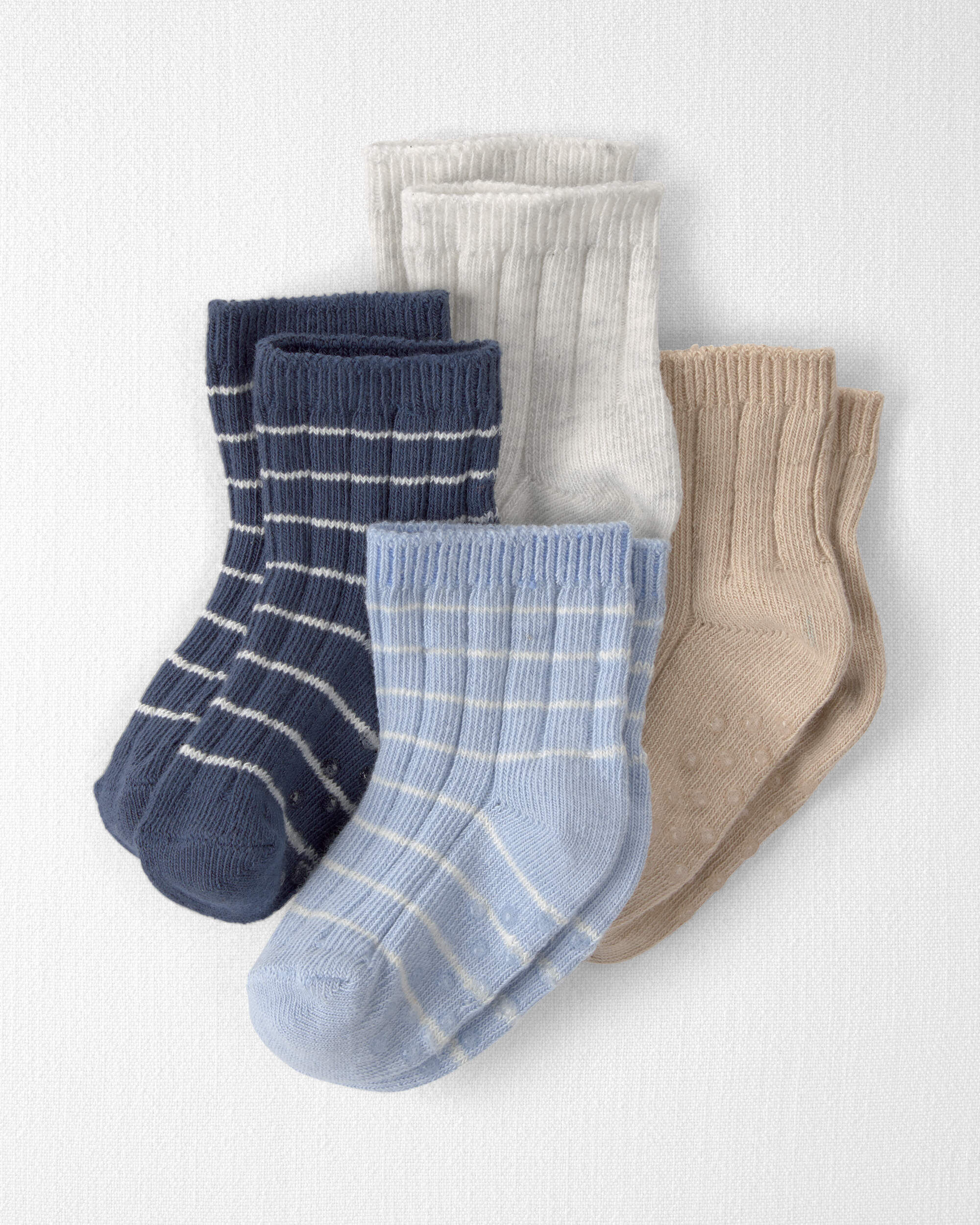 Little Planet Baby 4-Pack Ankle Socks in Stripes Made with Organic Cotton 0-3M Multi