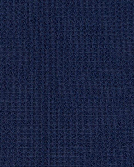 Product image 3 of Toddler Boy Solid Loose Fit Waffle Knit 2-Piece Pajamas - Navy