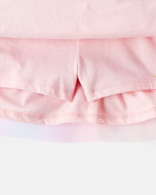 Product image 2 of Toddler 2-Piece Necklace Printed Tee & Rainbow Skirt Set - Pink