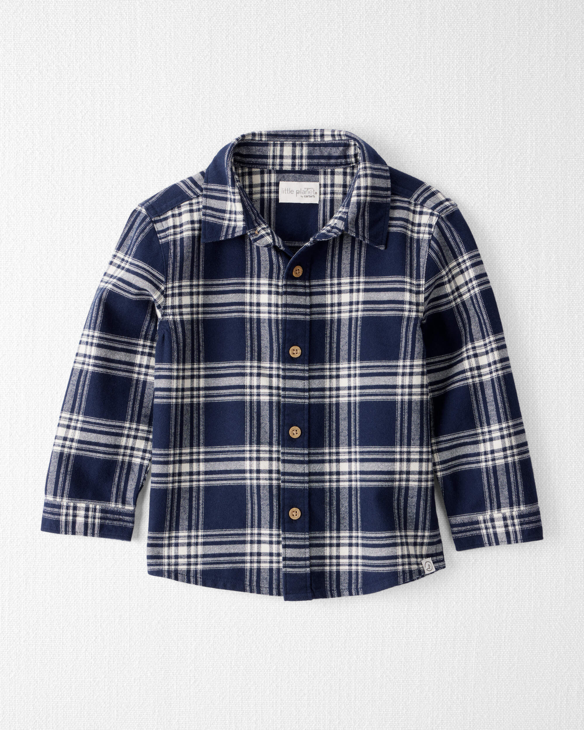 Toddler Organic Cotton Button-Front Flannel Shirt