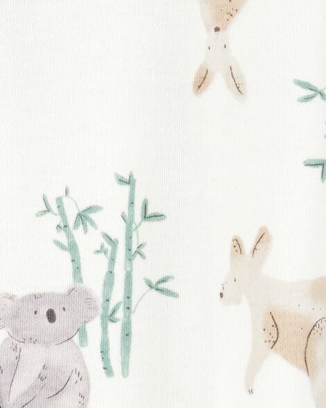  Product image 2 of Baby Girl Kangaroo 2-Way Zip Cotton Sleep & Play Pajamas - Ivory