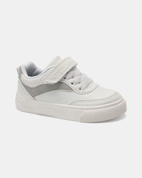 toddler boy casual shoes - white/grey