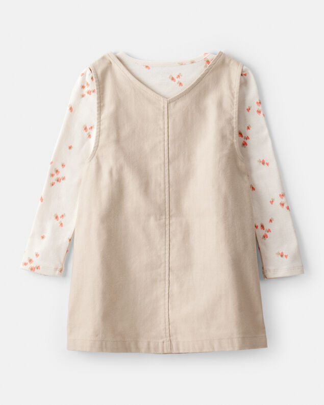 Product image 2 of Toddler Girl 2-Piece Heart Print Cotton Long-Sleeve Dress - Brown