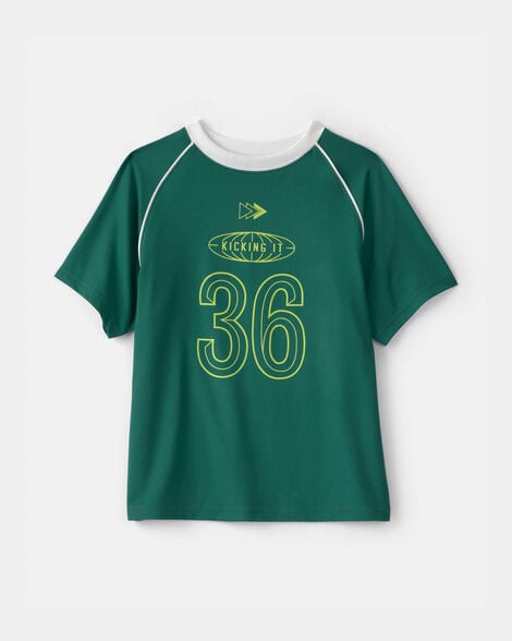 boys 'kicking it' active graphic tee - green