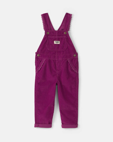 Toddler Girl Corduroy Overalls - Purple