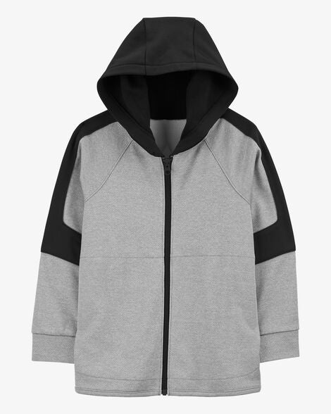  Product image 1 of Kid Colorblock Active Mesh Knit Jacket - Grey