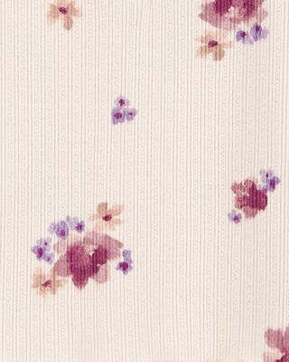 Product image 2 of Toddler Rib Floral Print Tank Top - Ivory