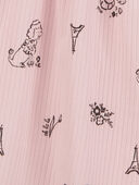 Pink - Toddler Paris-Print Long-Sleeve Dress - Pink, Selected