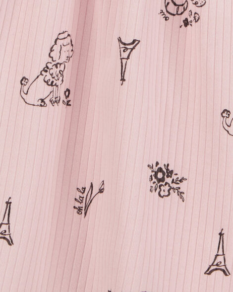  Product image 3 of Toddler Paris-Print Long-Sleeve Dress - Pink