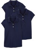 Navy - Kid 3-Pack Uniform Polos in Active Mesh
, Selected