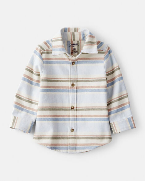 Product image 1 of Baby Boy Striped Cotton Long-Sleeve Button-Down Shirt