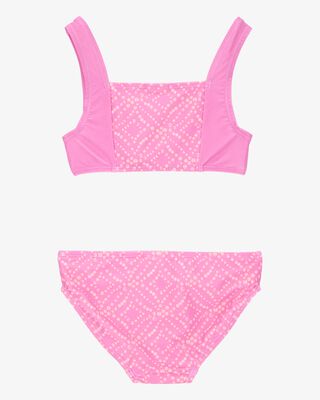 Product image 2 of Kid 3-Piece Geometric Rashguard Swimsuit Set - Pink