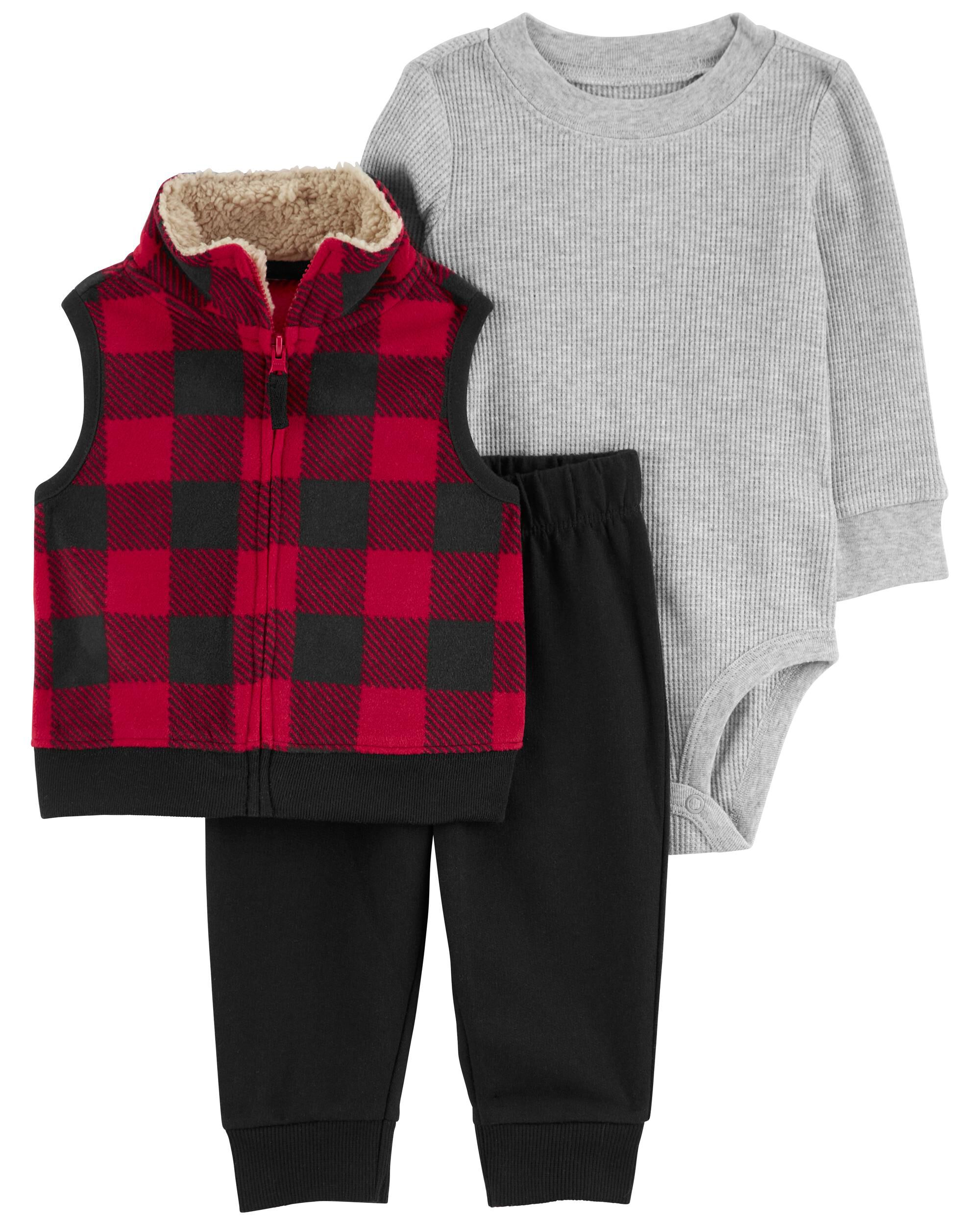 Baby boy buffalo plaid vest sales