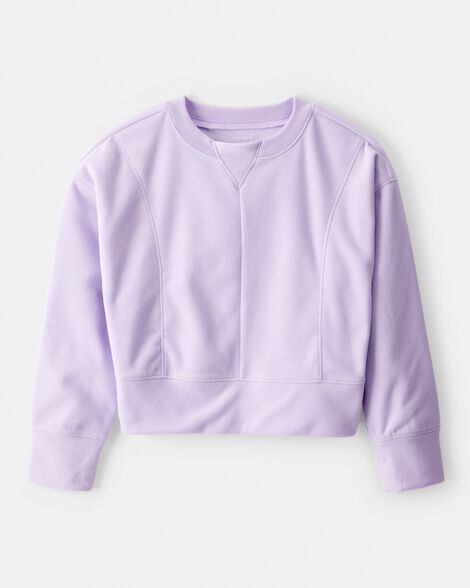 girls active pullover sweatshirt - purple