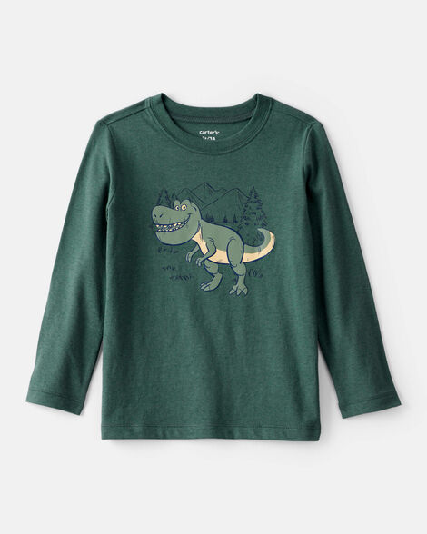toddler boy dinosaur long-sleeve graphic tee - green