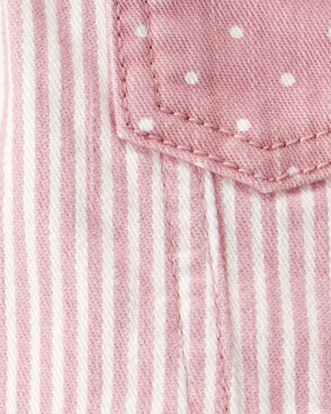  Product image 2 of Baby Vintage Inspired Twill Striped Cropped Jacket -  Pink