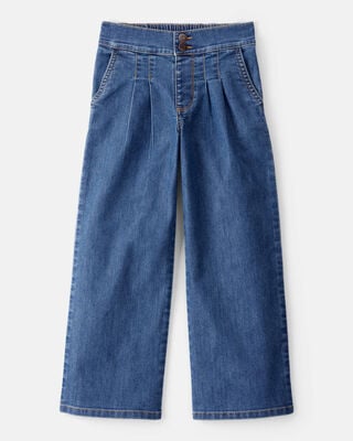 Kid Twill Wide Leg Pants - Pink