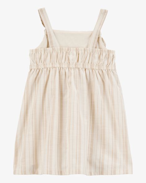 Product image 2 of Toddler Striped Eyelet Tank Dress - Ivory