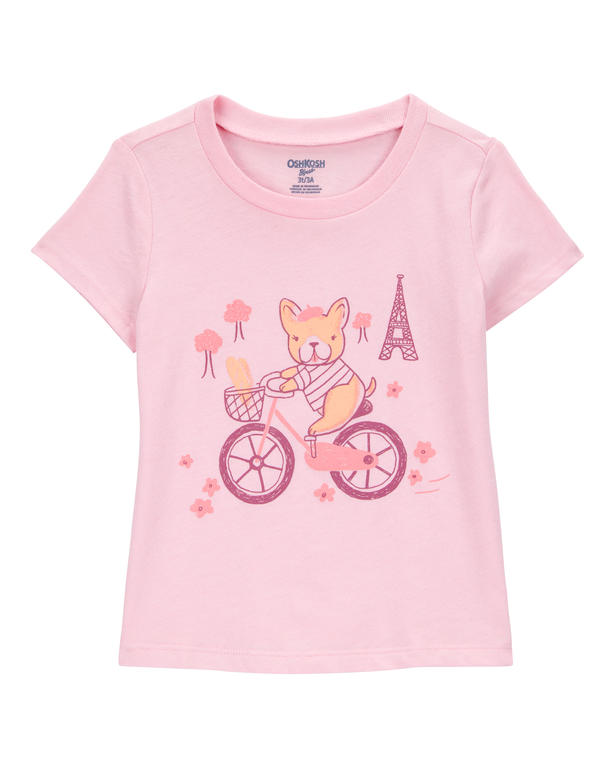Toddler Paris Short-Sleeve Graphic Tee - Pink