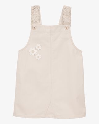 Product image 1 of Toddler Twill Floral Embroidered Shortalls - Ivory