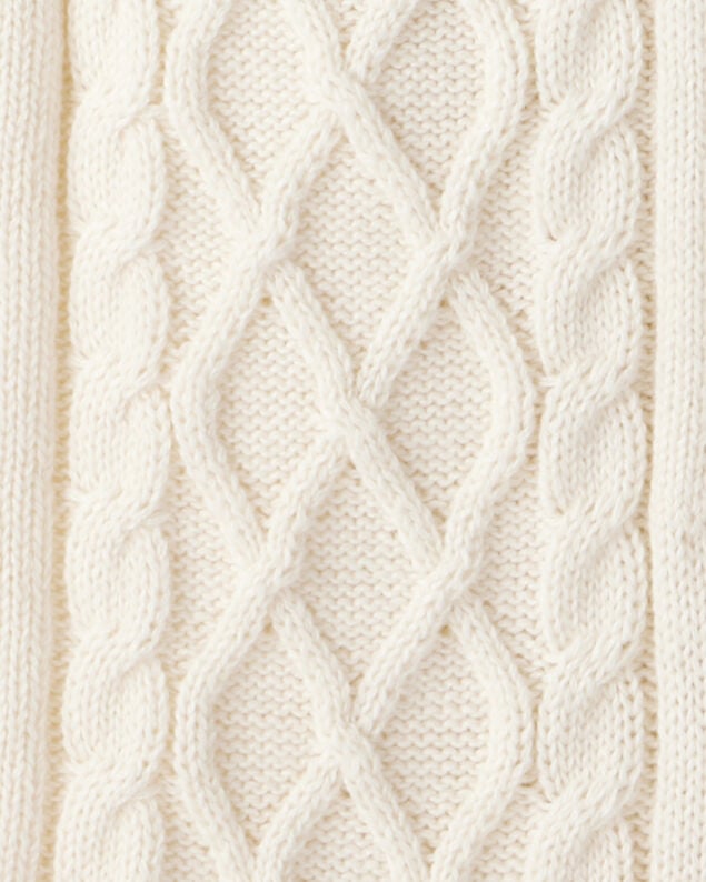 Product image 2 of Baby Boy Long-Sleeve Cableknit Jumpsuit - Cream