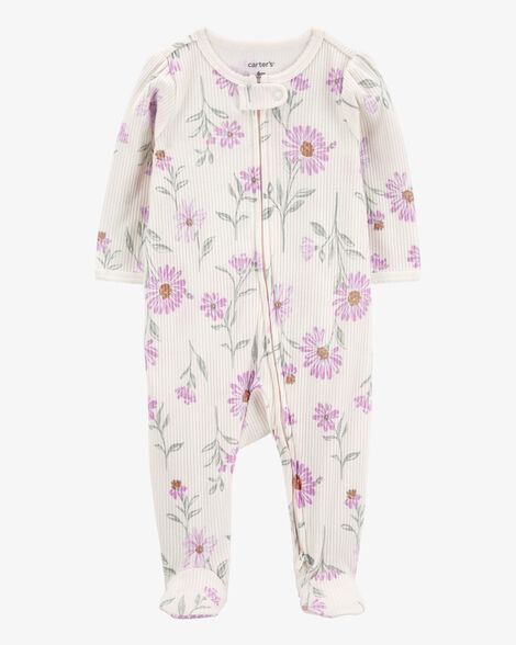  Product image 1 of Baby Floral 2-Way Zip Thermal Sleep & Play Pajamas