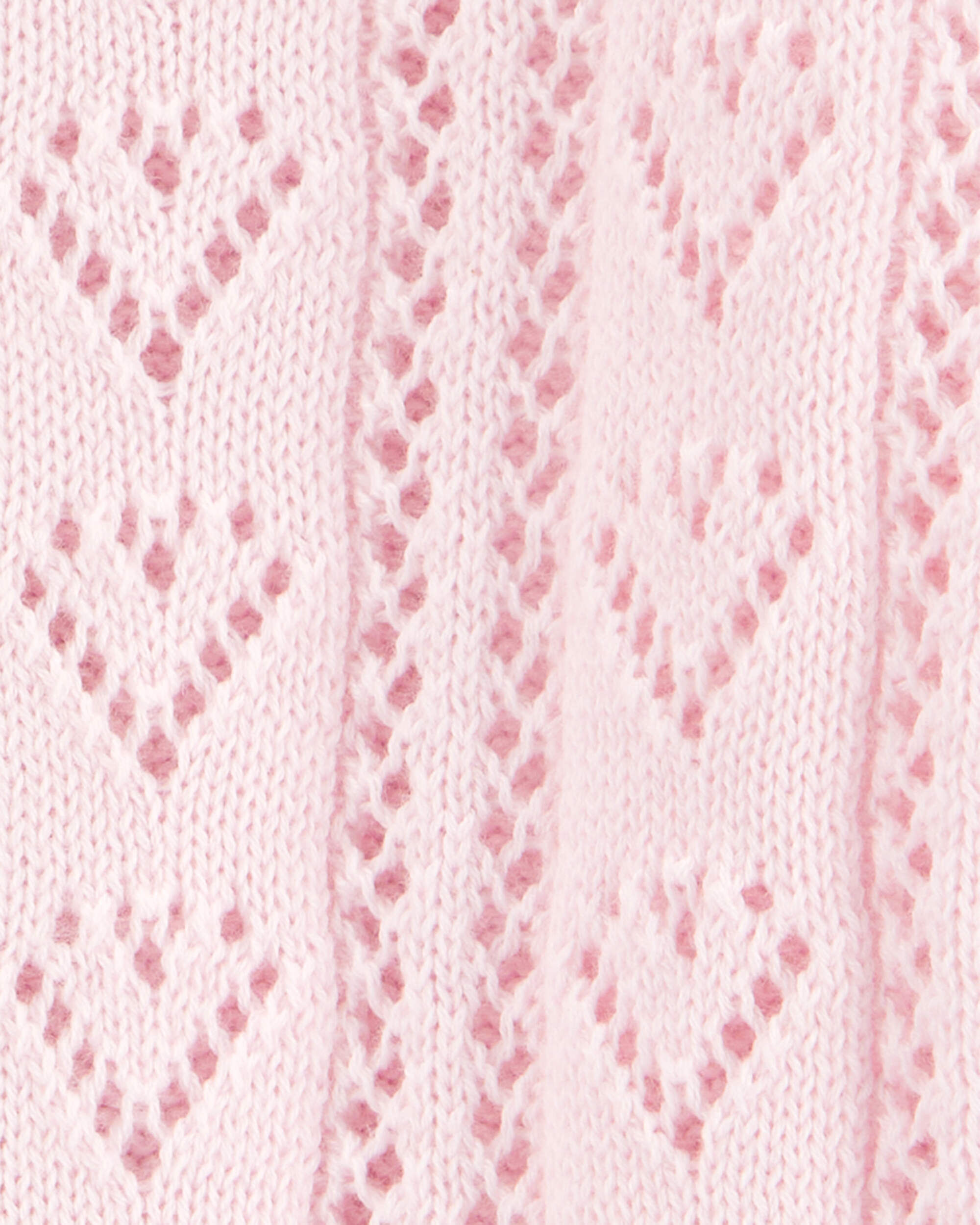 Baby Heart Button-Front Sweater Knit Cardigan - Pink