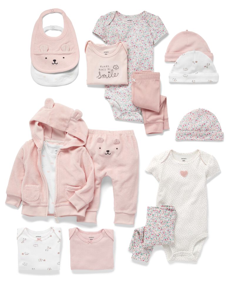 15 Piece Pink Little Baby Basics Gift Box Carters Com